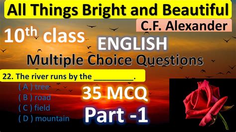 Th Class All Things Bright And Beautiful Mcq Part Odia Medium