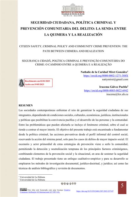 Pdf Seguridad Ciudadana PolÍtica Criminal Y PrevenciÓn Comunitaria