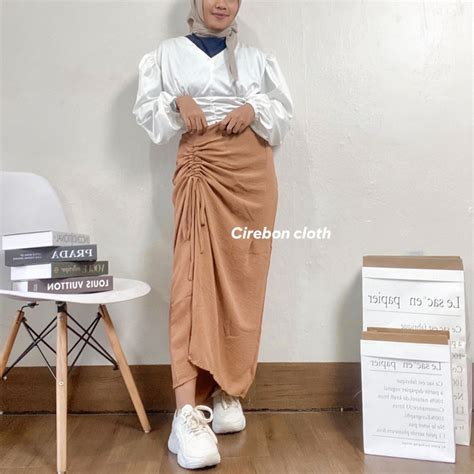 Jual Cirebon Cloth Rok Serut Crinkle Rok Serut Casual Flowy Rok