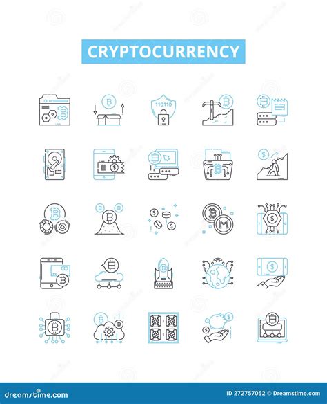 Cryptocurrency Vector Line Icons Set Cryptocurrency Crypto Money