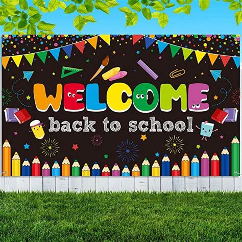 Welcome Back to School Banner - Large Fabric Backdrop for First Day of ...