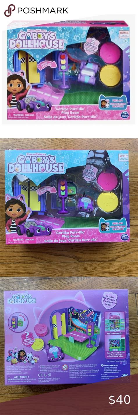 CARLITA PURR IFIC PLAY ROOM 7 Piece Playset Car GABBY S DOLLHOUSE 2022