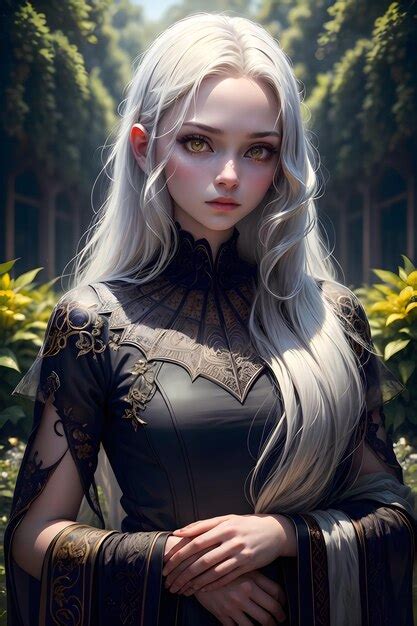 Premium Ai Image Futuristic Drow Dark Elf With Glowing Eyes