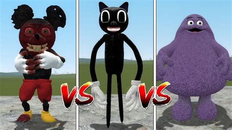 Cursed Mickey Mouse Vs Cartoon Cat Vs Grimace Shake And Other In Garry