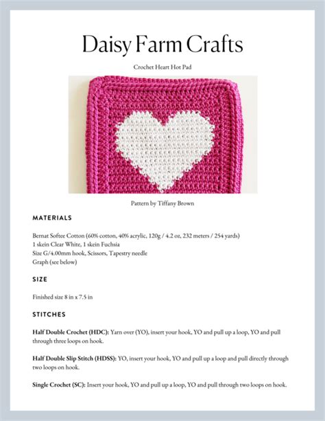 Crochet Heart Hot Pad Daisy Farm Crafts