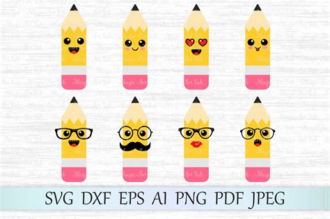 Pencil SVG, Back to school SVG, Pencil emoji clipart. Cute pencil SVG By MagicArtLab | TheHungryJPEG