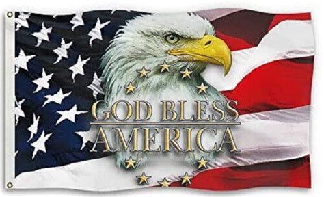 Outdoor Flags God Bless America 3 X 5 Ft The Usa Bald Eagle Decorative