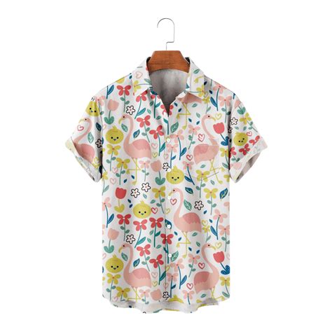 Mlfu Big Mens Hawaiian Aloha Shirt Button Down Short Sleeve Fashion