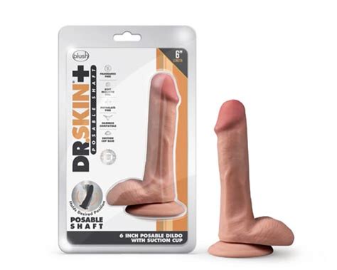 Dr Skin Plus 6 Inch Posable Dildo With Balls Mocha Sex Toy