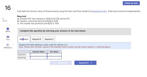 Calculate The Intrinsic Value Of Toyota Shares Using Chegg