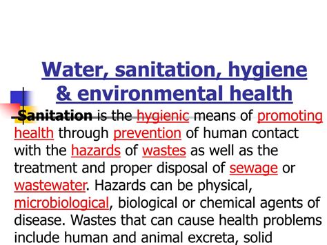 Ppt Water Sanitation Hygiene And Environmental Health Powerpoint