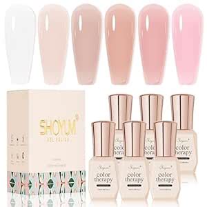 Amazon Shoyum Nude Pink Gel Nail Polish Set Colors Sheer Milky