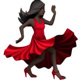 💃🏿 Woman Dancing Emoji with Dark Skin Tone Meaning and Pictures