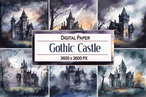 Watercolor Gothic Castle Graphic By Printable Design Creative Fabrica