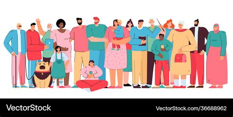 Big diverse family members Royalty Free Vector Image