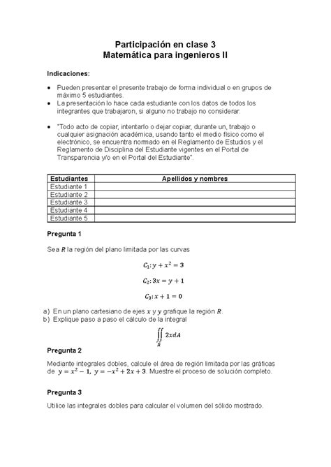 Sesión Integradora de matematica para ingenieros III integracion de