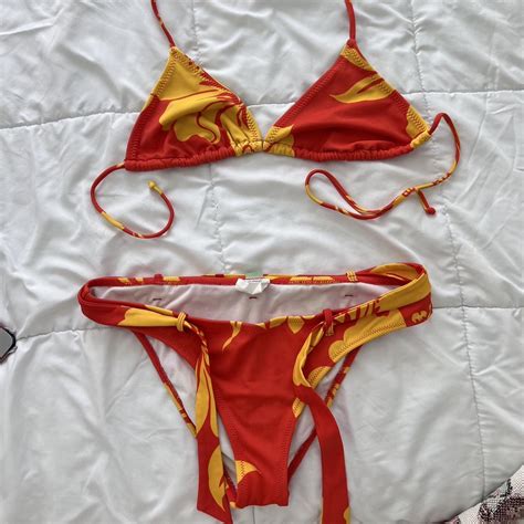 Hawaiian Bikini ☀️ Orange And Yellow Bikini With Both Depop