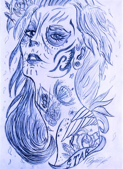 Girl Face Tattoo Designs