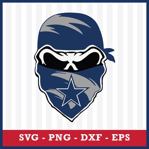 Dallas Cowboys Skull Bandana Mask Svg Dallas Cowboys Clipar Inspire