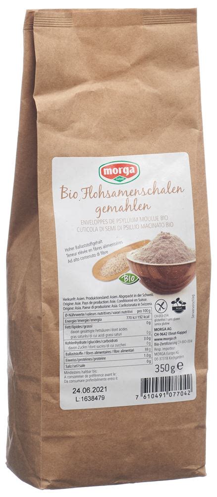 MORGA Flohsamenschalen Gemahlen Glutenfrei Bio 350 G Coop Vitality