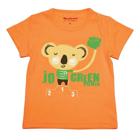 Orange kids t shirt with koala print in organic cotton Coq en Pâte