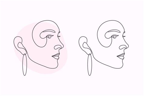 Woman Faces One Line Art Drawing Graphic By Subujayd · Creative Fabrica