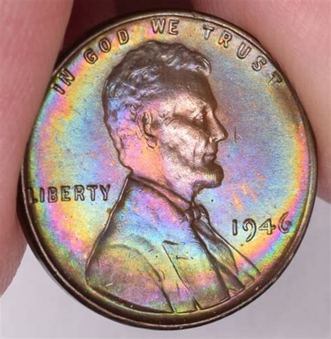 Lincoln Wheat Penny Cent Rainbow Toned Ebay