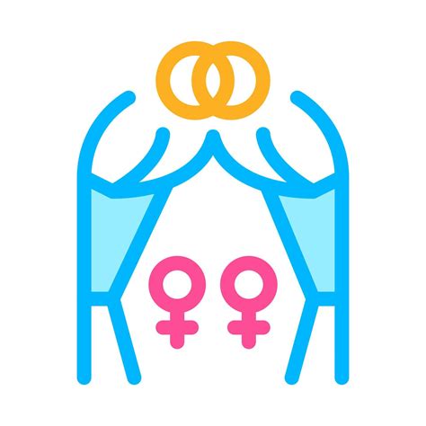 Lesbian Marriage Icon Vector Outline Illustration Vector Art At Vecteezy
