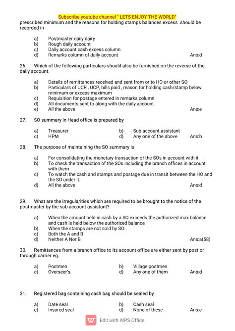 Postal Manual Volume VI Part 3 MCQs GDS To PA SA Postman MTS MCQ