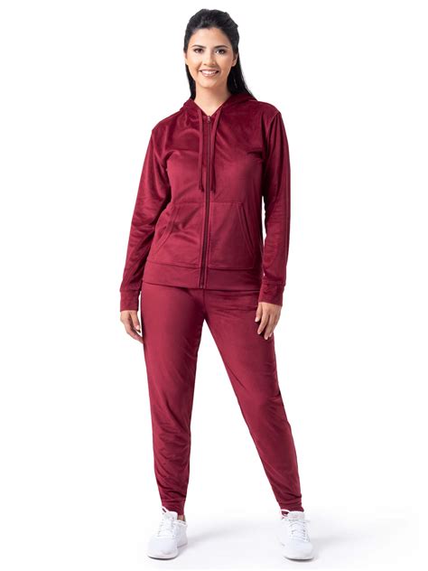 White Mark Women S 2 Piece Velour Tracksuit Set