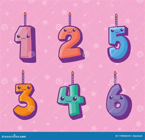 Numbers Candles For Happy Birthday Cartoon Vector Cartoondealer