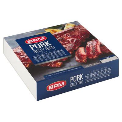 BRM St Louis Style BBQ Pork Belly Ribs 1kg PnP