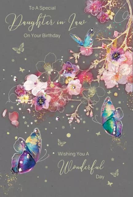 Special Daughter In Law Birthday Card Female Foil Quality Party