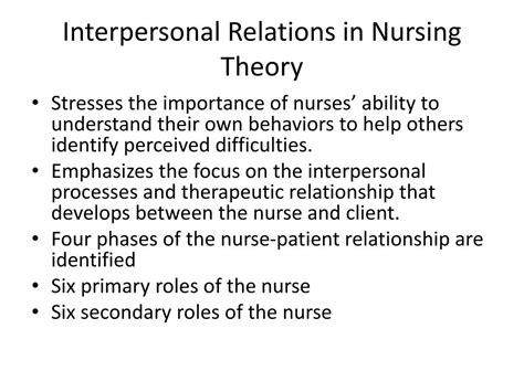 Peplau's Theory Of Interpersonal Relationship