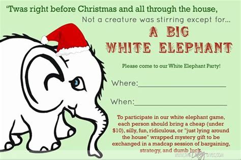 White Party Invitation Ideas In 2020 White Elephant Party Christmas White Elephant Funny