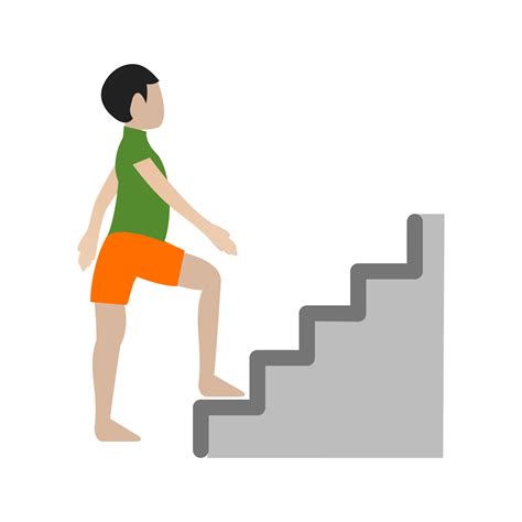 Person Climbing Stairs Flat Multicolor Icon Vector Art At Vecteezy