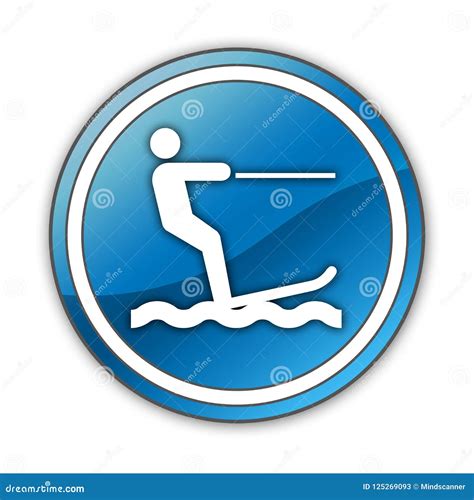 Icon Button Pictogram Water Skiing Stock Illustration Illustration