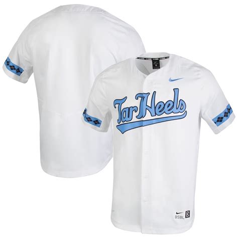 Nike North Carolina Tar Heels White Full Button Vapor Performance