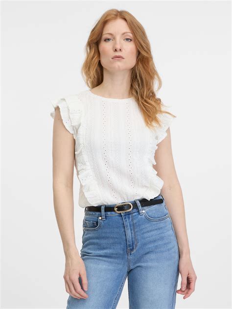 Weißes Damen T Shirt mit Rüschen ORSAY Orsay at Der offizielle E