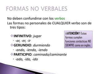 Las Formas No Personales Del Verbo Ppt