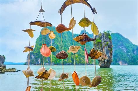 Ko Ta Pu Tower Through The Sea Shell Wind Chimes James Bond Island Ao