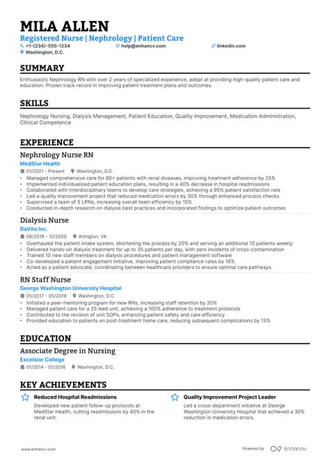 10 Hemodialysis Nurse Resume Examples & Guide for 2026