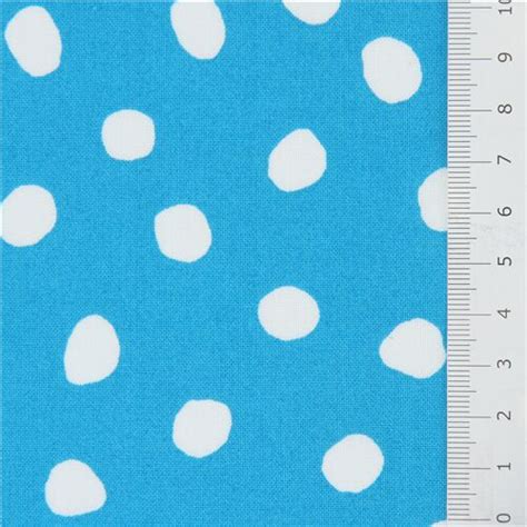 Turquoise And White Dot Fabric