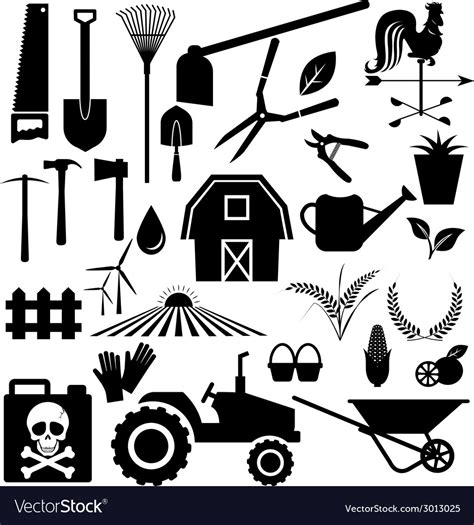 Agricultural Equipment And Farm Set Royalty Free Vector