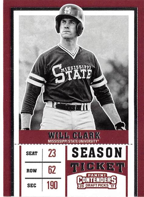 Will Clark baseball card (Mississippi State University Bulldogs) 2017 ...