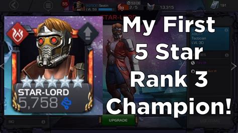 My First 5 Star Rank 3 Champion Rank Up And Gameplay Marvel Contest Of Champions Youtube