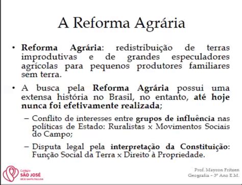 Slide reforma agrária Geografia