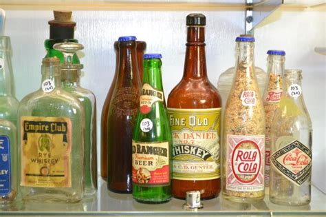 Collection of 20 Vintage Alcohol & Soda Bottles