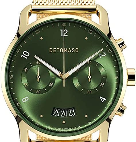 Detomaso Sorpasso Chronograph Limited Edition Gold Green Herren