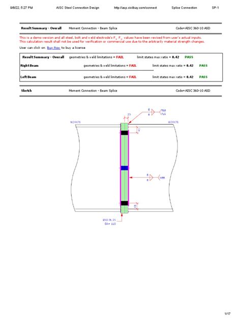 Analysis of a Steel Beam Splice Connection Design | PDF | Screw | Bending